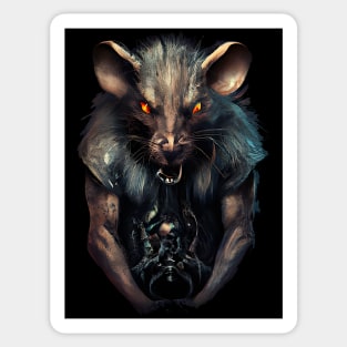 Horror Demon Rat Sticker